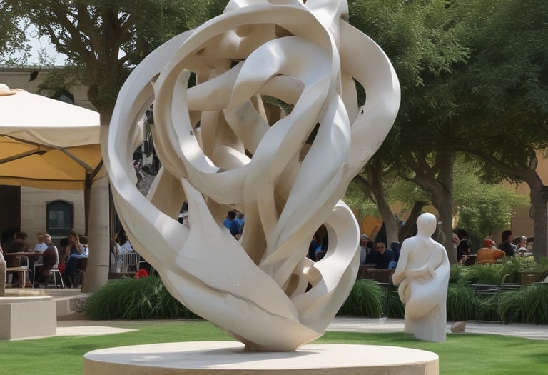 An artist creating a unique sculpture in a bright, airy studio space.