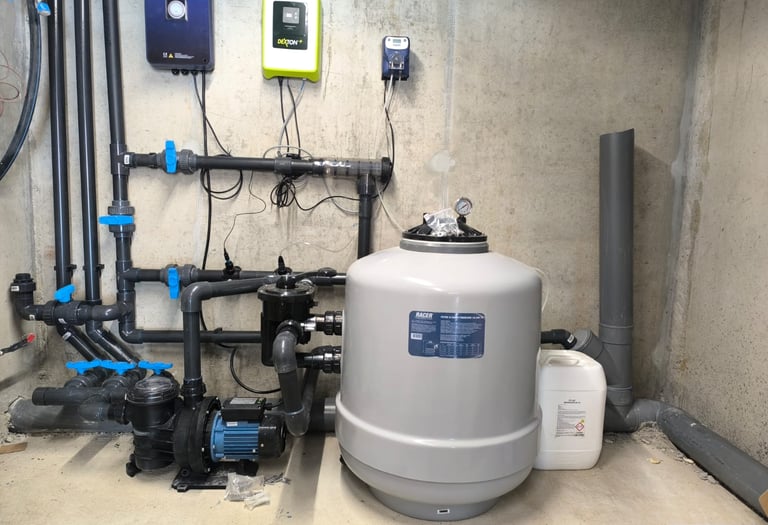 cuarto de bombas de piscina