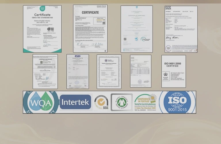  various certificates for guaranteed hight-quarilly fabrics