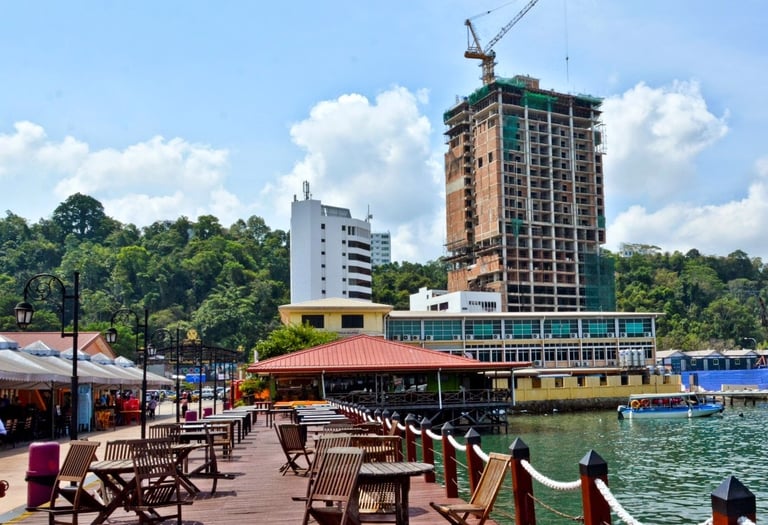 Jesselton Point ferry terminal in Kota Kinabalu, a short walk from Mixma Suites apartment hotel