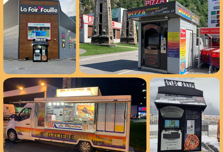 Le camion pizza et les 3 kiosques à pizzas