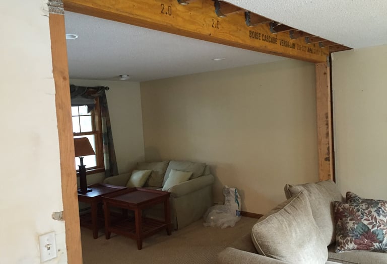Load bearing wall removal Strucrural LVL install 