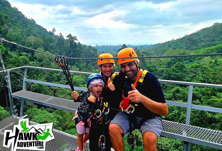family fun zipline on koh samui with hawk adventure