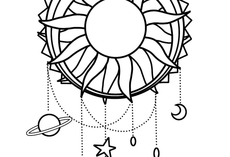 deanna oracle deck sun coloring page