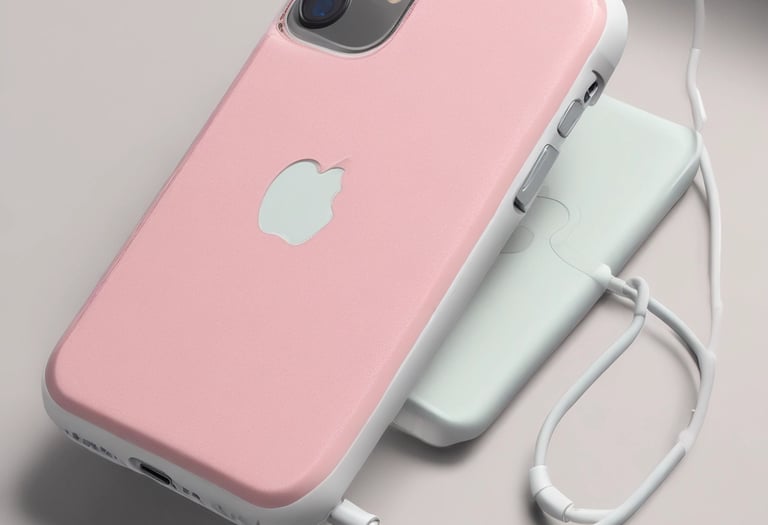 white earbuds on brown leather case