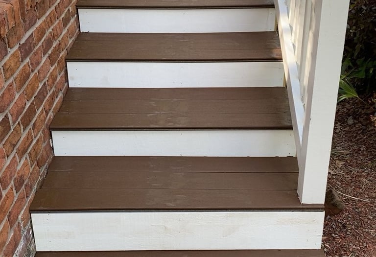 Composite deck boards to prevent rotting.