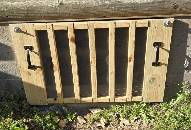 New handmade crawlspace door