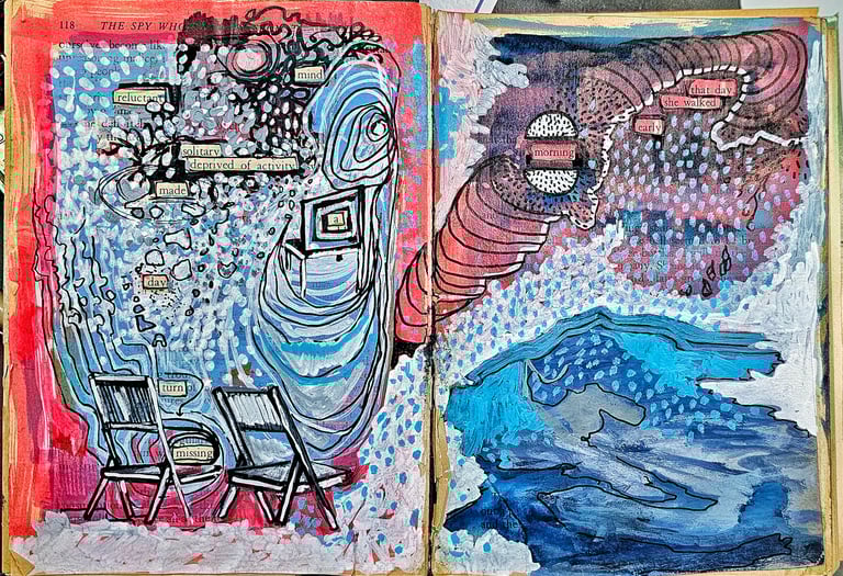 art therapy exercise altered book painting