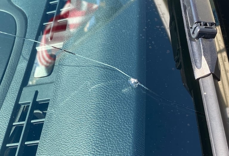 the crack or chip is less than 6 inches long