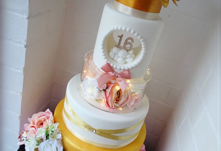 Sweet 16 birthday cake for Oswestry customer