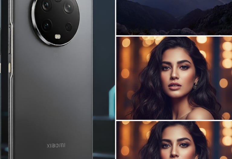 uma mulher com uma câmera e um telefone