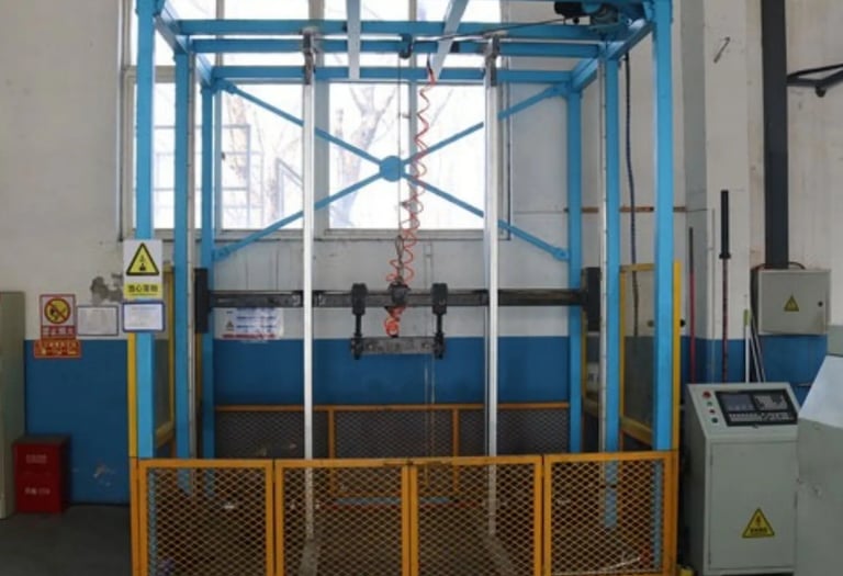 Drop testing conducted to assess barbell durability under impact