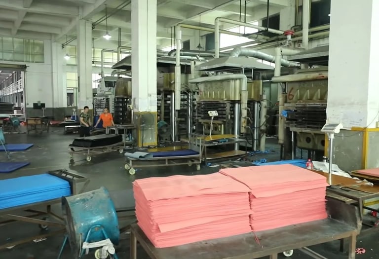 Foaming process to form foam structure for fitness accessories production