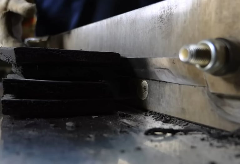 Rubber material cut and measured precisely for molding preparation