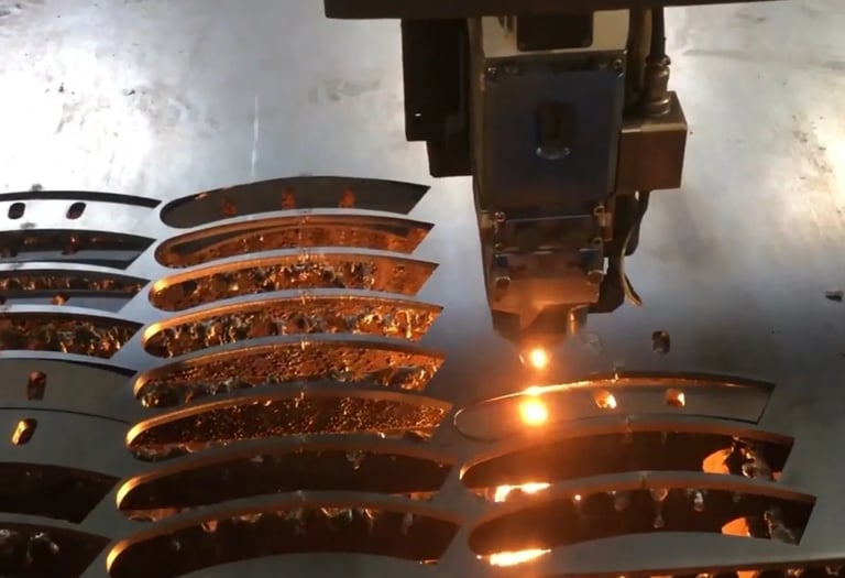 Laser cutting process used to fabricate precision components for strength machines