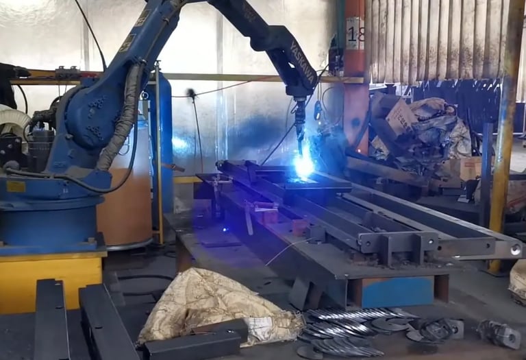 Welding process assembling steel components of strength equipment frames