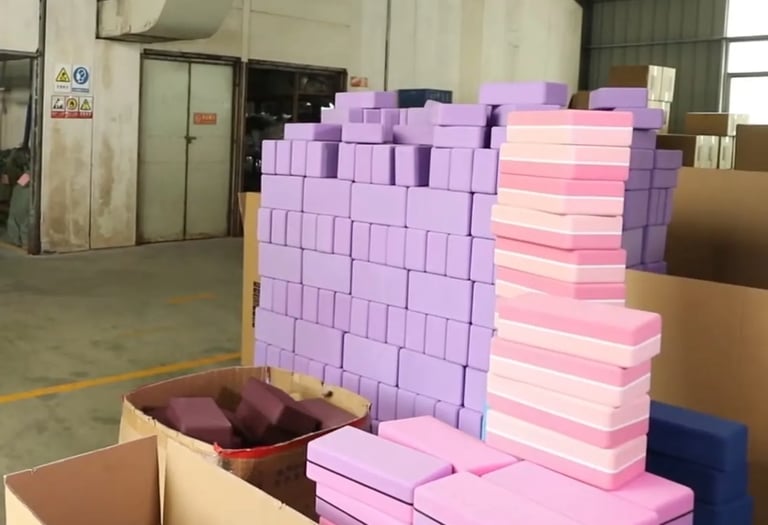 Yoga blocks packed for bulk orders and export shipment