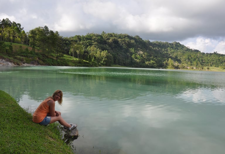 Lake Linow in the Minahasa Highlands, sulawesi, indonesia