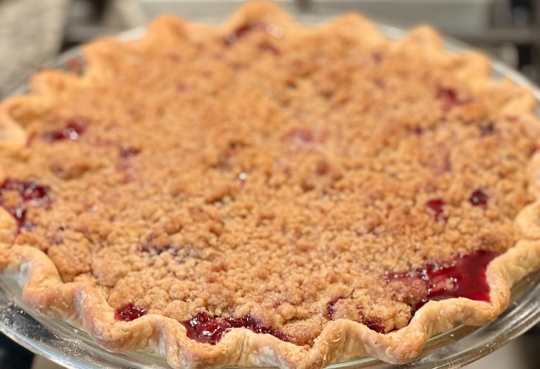 peach crumb pie