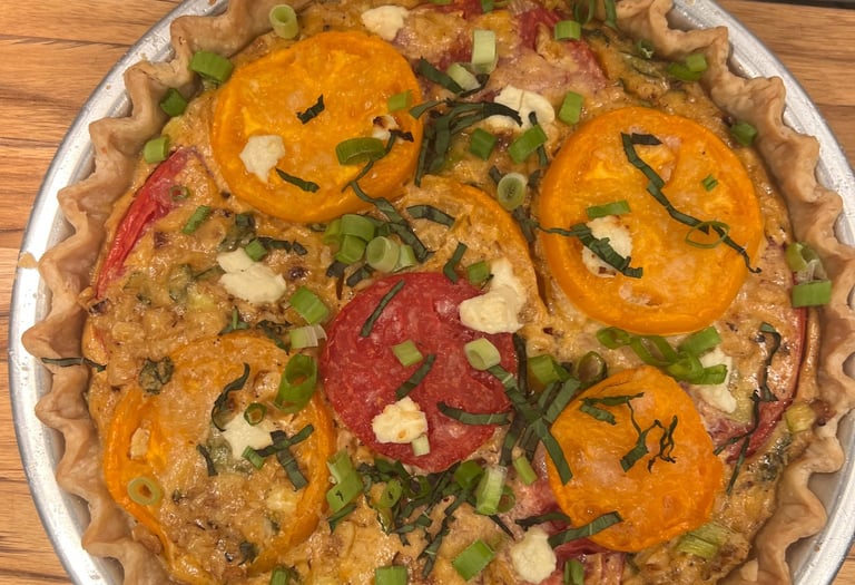 savory tomato corn pie