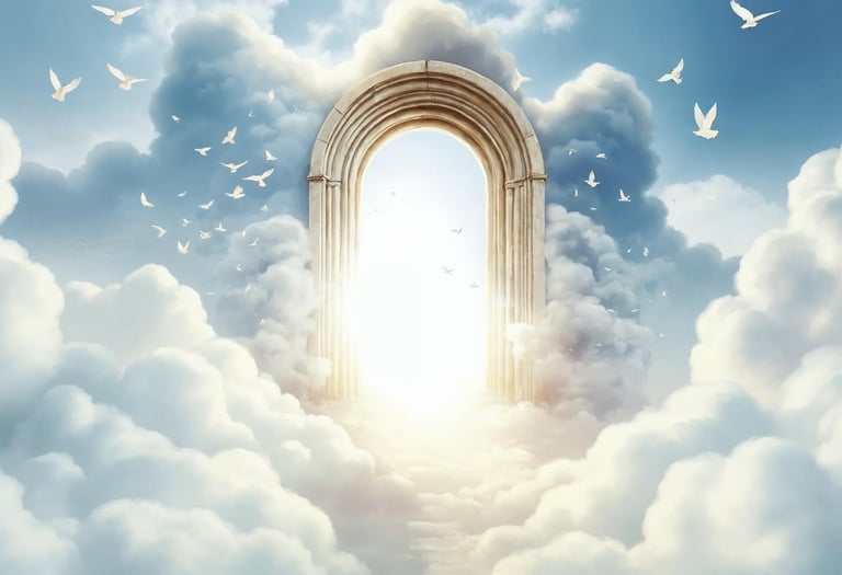 a doorway with a doorway leading to a doorway with a skylight