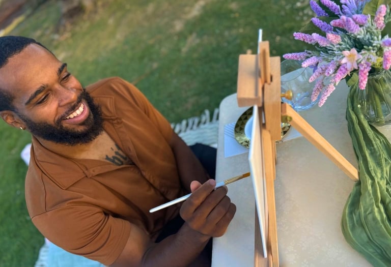 Painting on the beach, painting date
