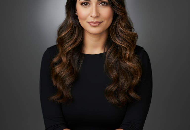 A headshot of a smiling  woman
