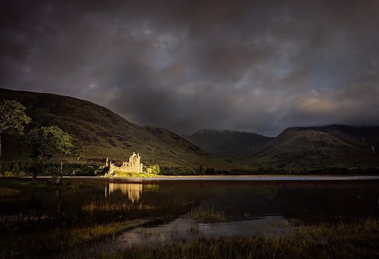 landscape photograph of Kilchurn castle on workshop