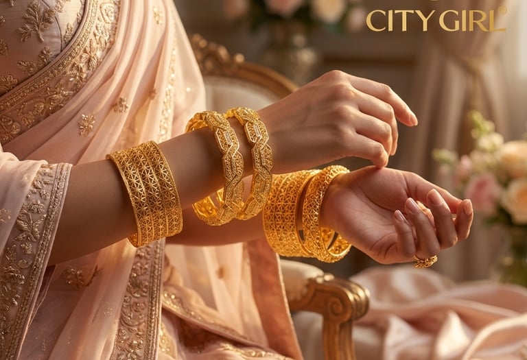 Traditional Indian gold plated bangles — City Girl Jewellery collection
