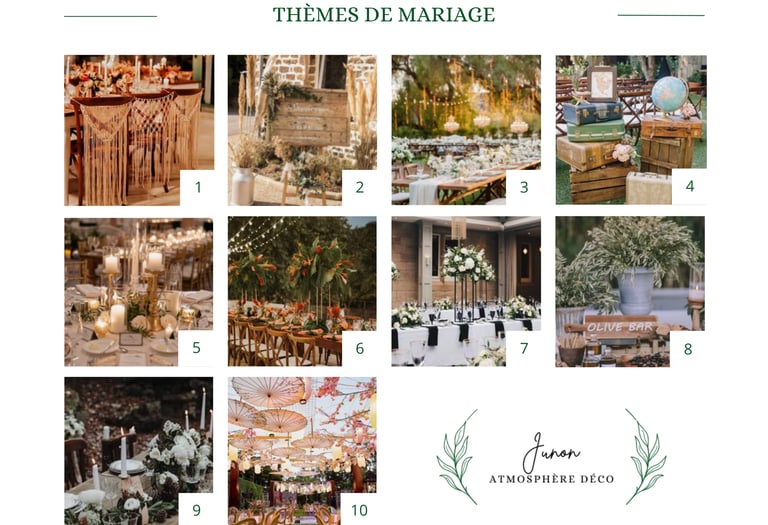 Les différents thèmes pour un mariage