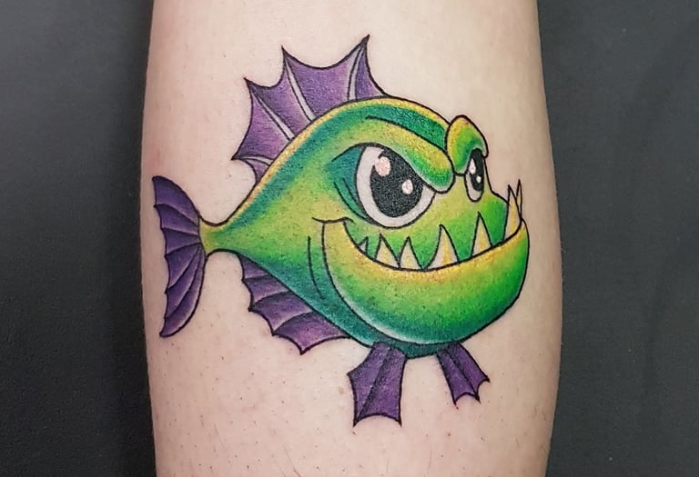 Style tatouage New School motifs colorés originaux - tatoueur Genve