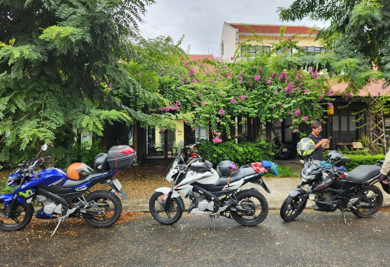 Our motorbike team ready for exciting adventures.