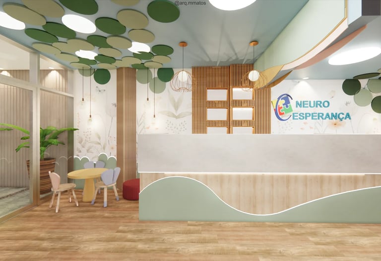 recepção de clinica de terapias neuro esperança arquitetura