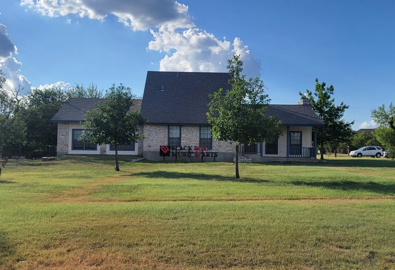 front yard of BlackBox Music & Arts studio