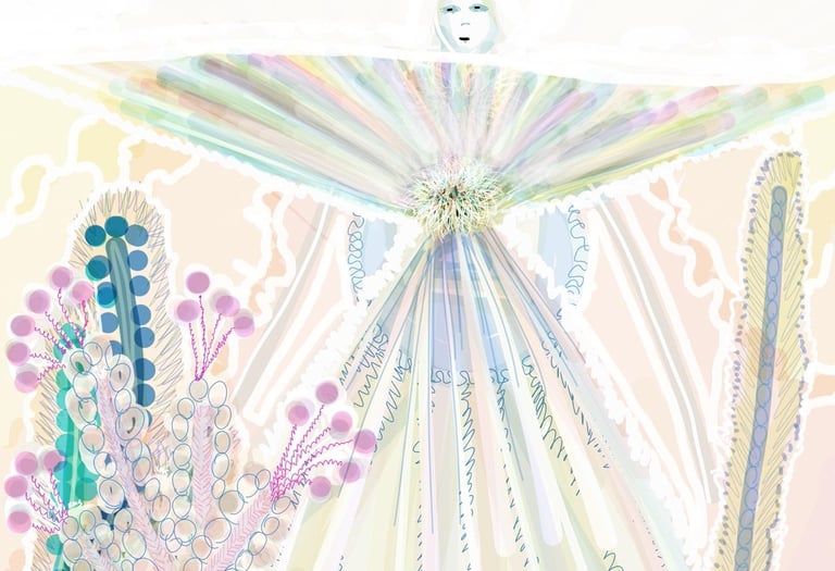 obra digital de Rosa M Sepulveda. El hombre espiritual