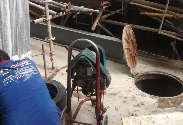 sucção em fossa séptica