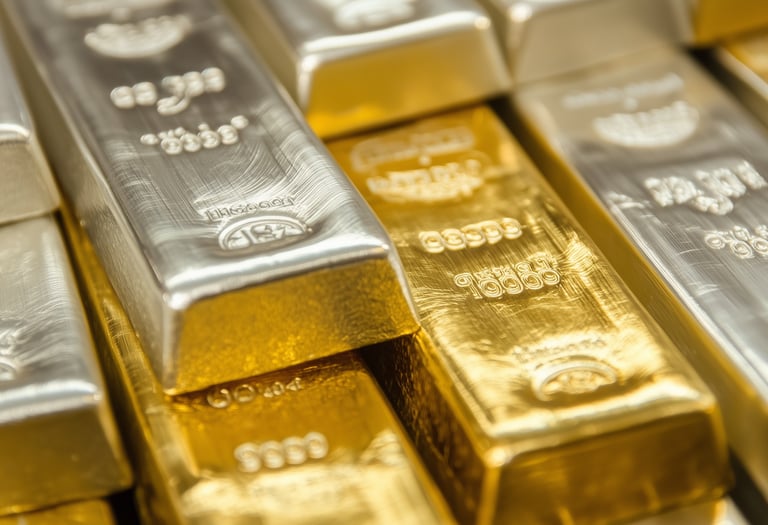 gold and silver bullion bars