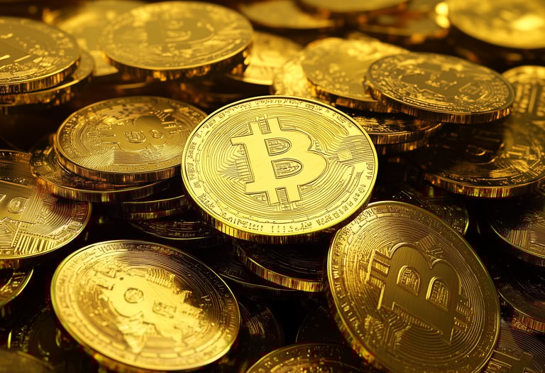 pile of bitcoin for investing