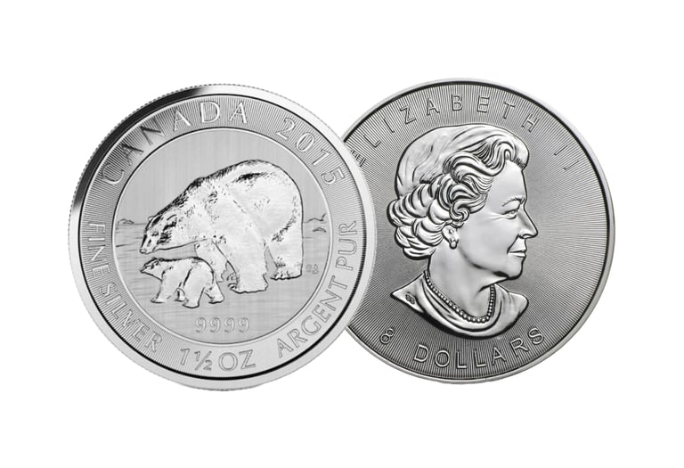 silver polar bear coin