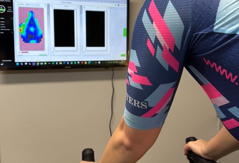 A screen showing saddle pressure mapping
