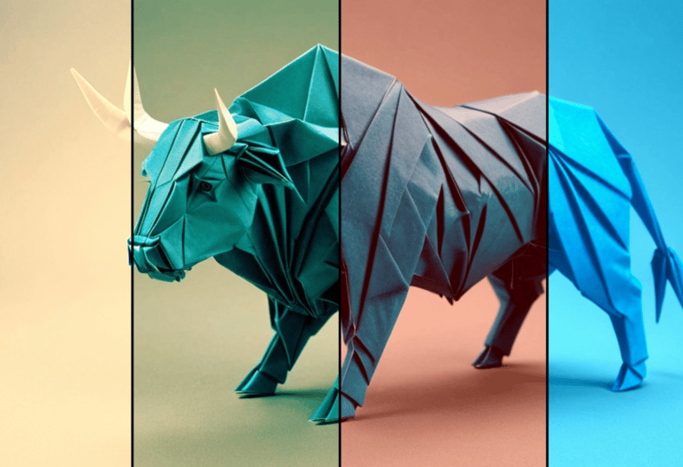 a bull in a multicolored photo Un burro multicolor