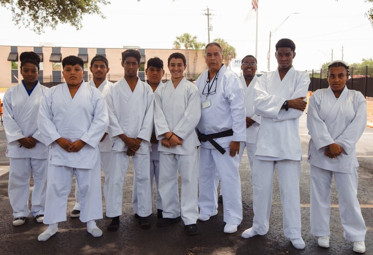 Karate Students and their Sensei