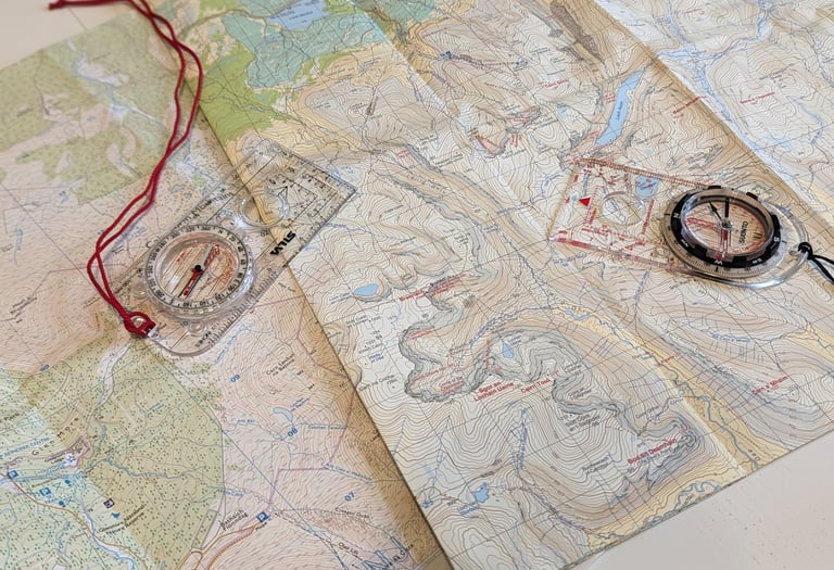 Map and compass navigation