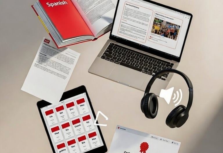 Digital Spanish learning resources and study materials for self-paced students