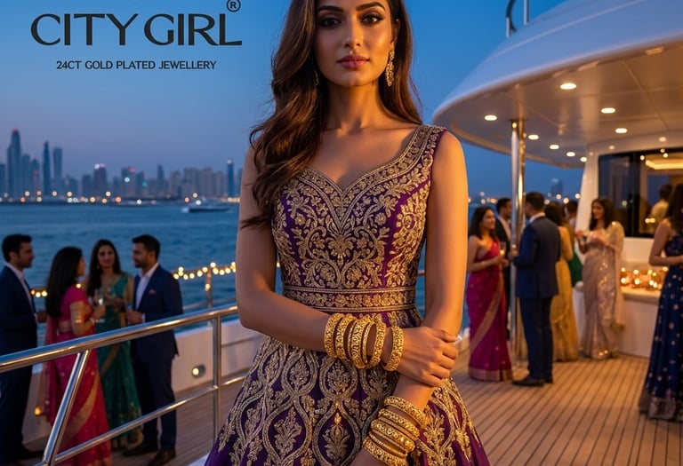 City Girl Jewellery - Anti-Tarnish Bridal Bangles Sets for Women - Gold Plated - CityBangles.com