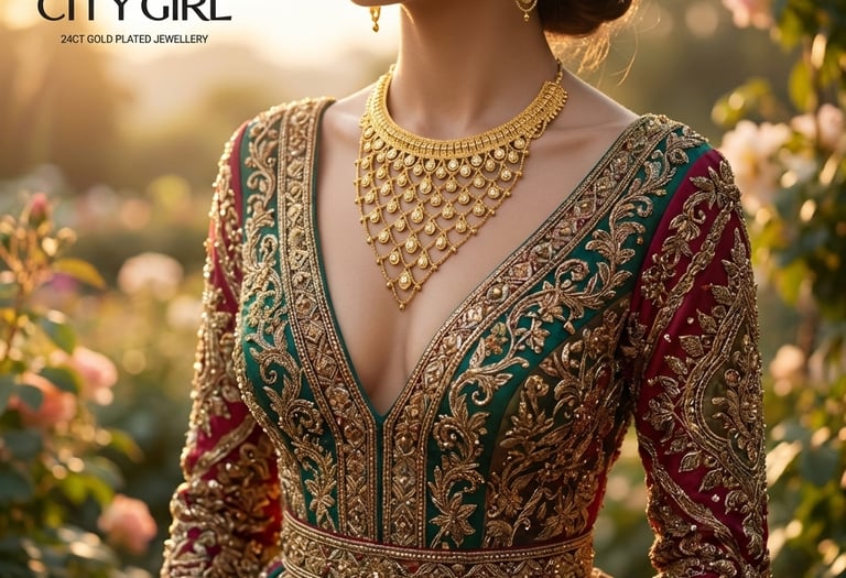 Handcrafted gold bridal necklace set India — luxury wedding jewellery City Girl Jewellery