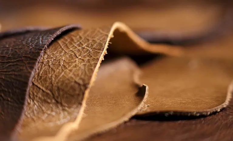a close up of a leather bag with a leather strap
