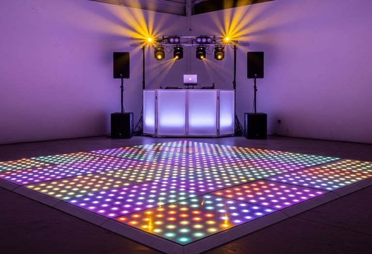 Montaje profesional de DJ latino en Ontario, Canadá. Sistema de sonido de alta calidad, iluminación