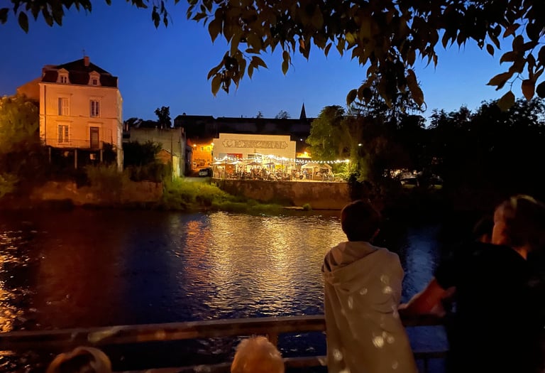 Fete Nationale on the river, La Gartempe.
