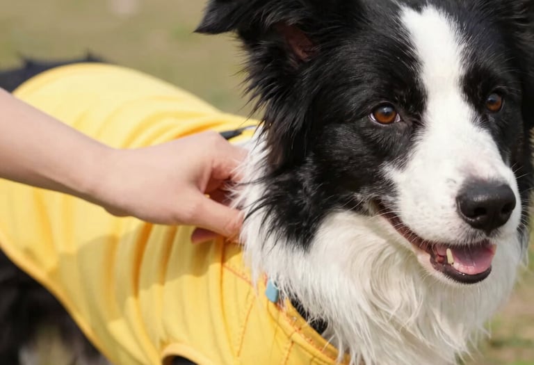 Bordie Collie con pechera amarilla